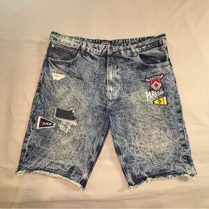Parish Nation Baggy Jean Shorts Men’s Size 40 Patchwork Hip Hop Y2k‎